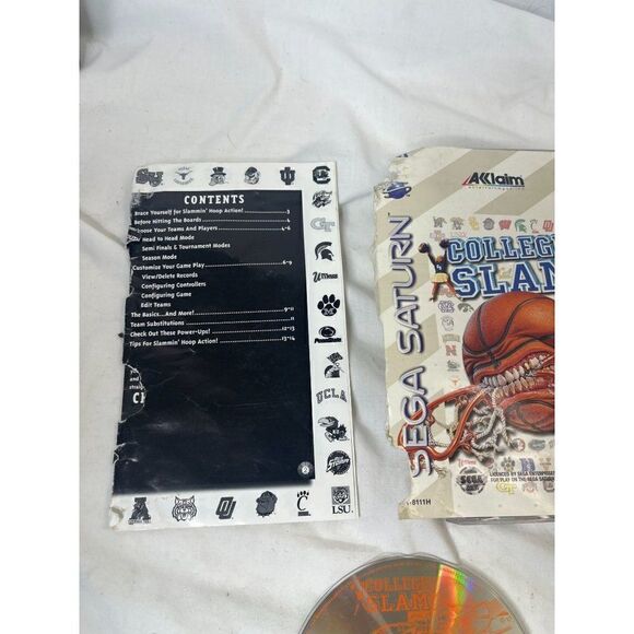 College Slam (Sega Saturn, 1996) COMPLETE IN BOX (CIB), Rare - Picture 2 of 3